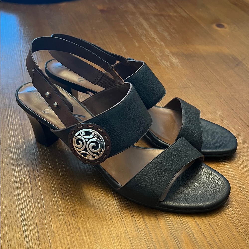 Brighton Town Black heeled sandals, 8.5